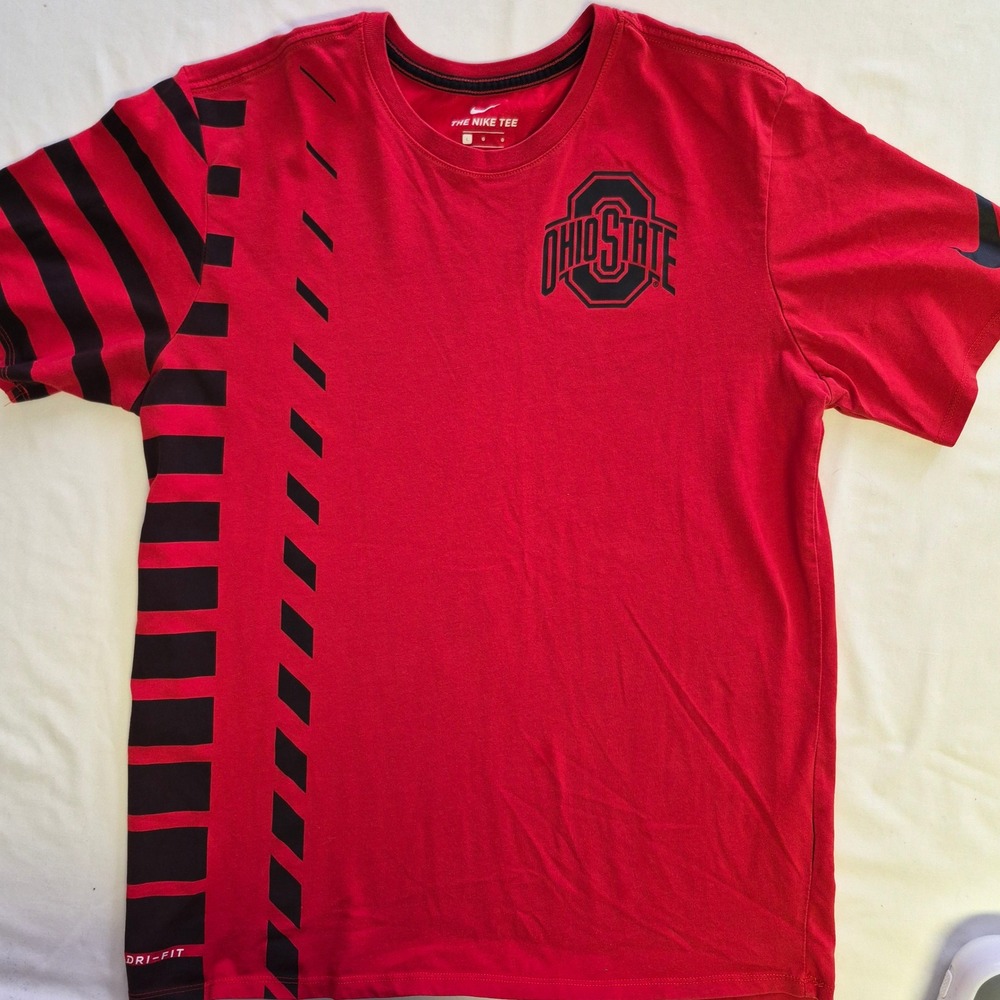 Nike Dri-Fit Ohio State Buckeyes Red Athletic T-Shirt‎ Men's Size Large